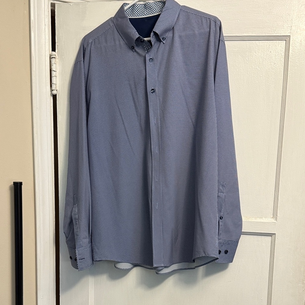 Men's Blue Button-Up Shirt